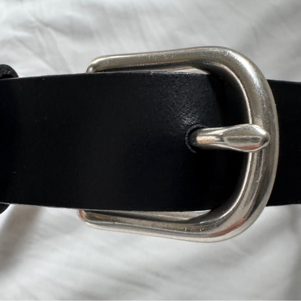 Jcrew child Classic Black Leather Belt size small NWT